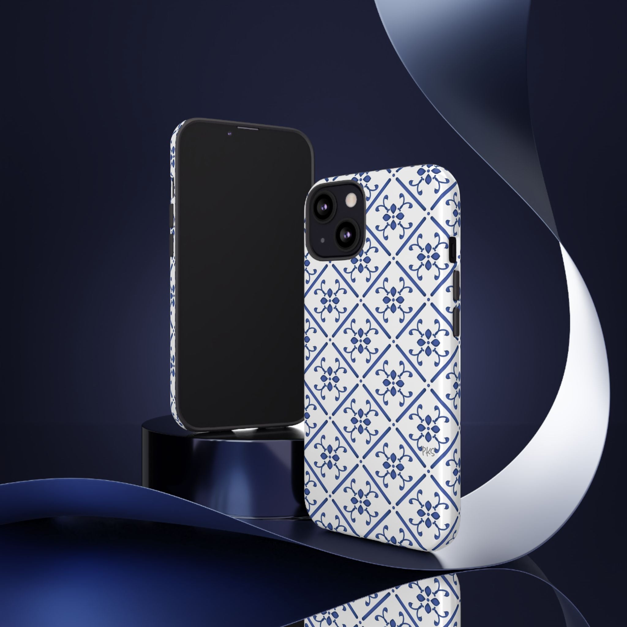Mediterranean Blue Tile Tough Phone Case