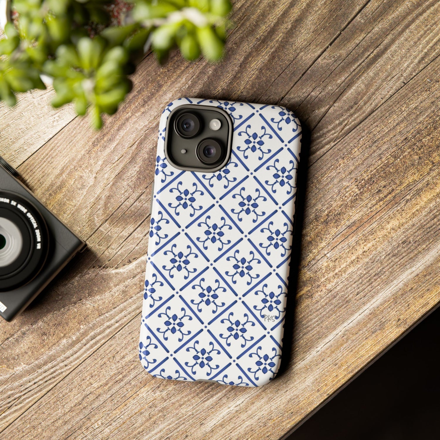 Mediterranean Blue Tile Tough Phone Case