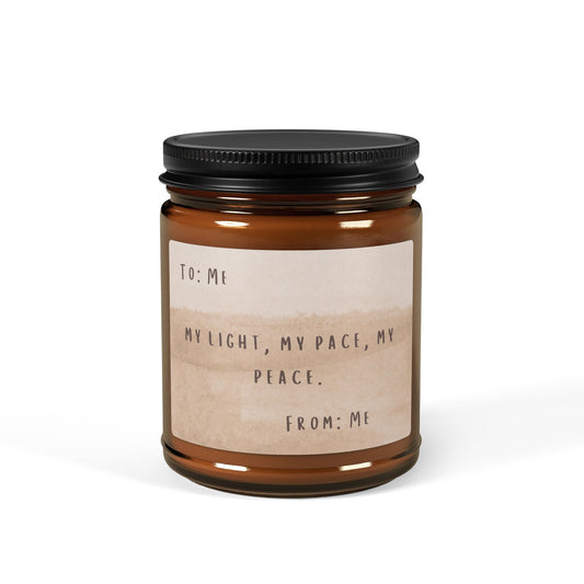 My Light, My Pace, My Peace Scented Soy Candle (Multi-Size, Amber Jar)