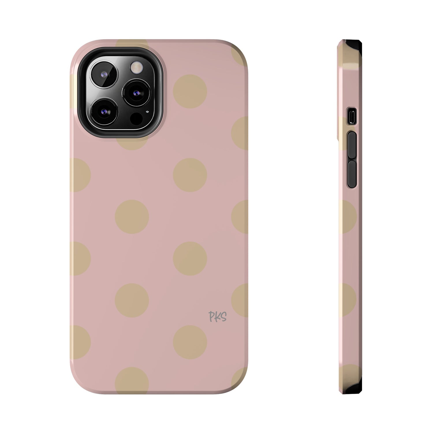 Blush and Taupe Polka Dot Celebration Tough Phone Case