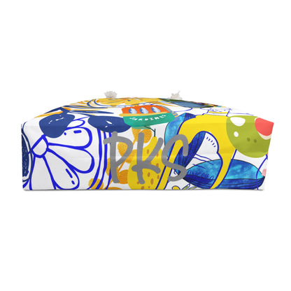 "Italia on the Go" Weekender Bag — Vibrant Summer Market Tote with Lemons, Apero, Sardines and all that good stuff!