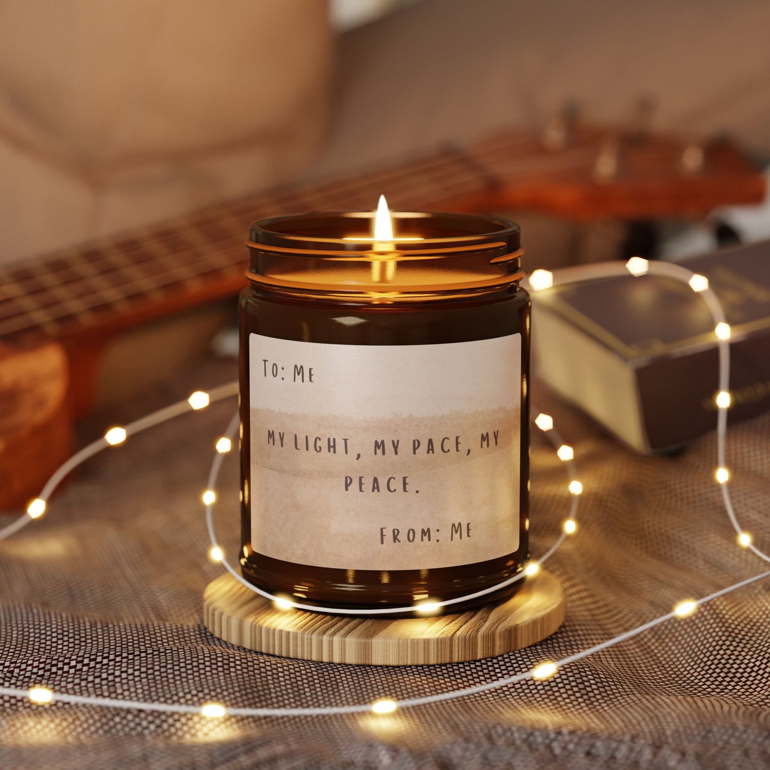 My Light, My Pace, My Peace Scented Soy Candle (Multi-Size, Amber Jar)