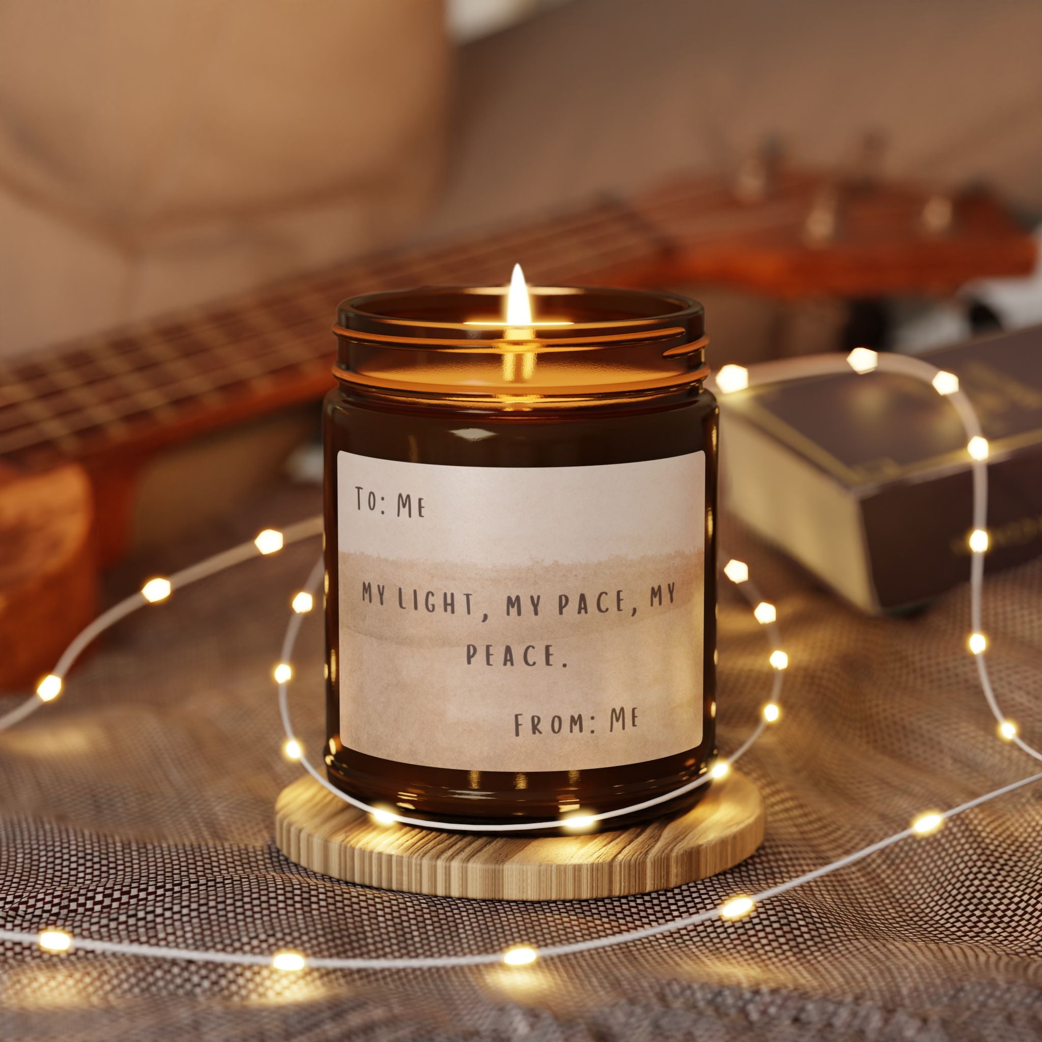 My Light, My Pace, My Peace Scented Soy Candle (Multi-Size, Amber Jar)
