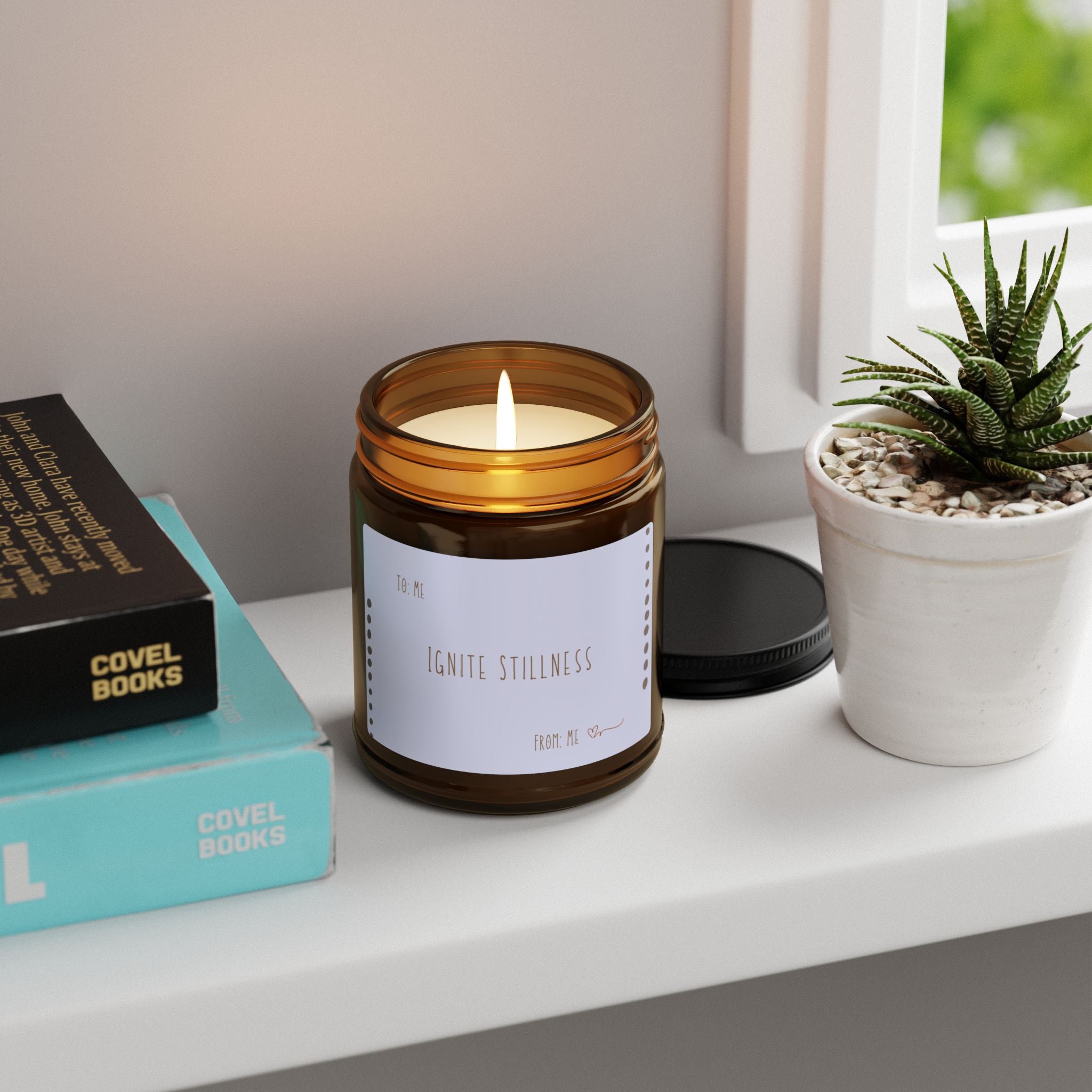 Ignite Stillness Scented Soy Candle (Multi-Size, Amber Jar)