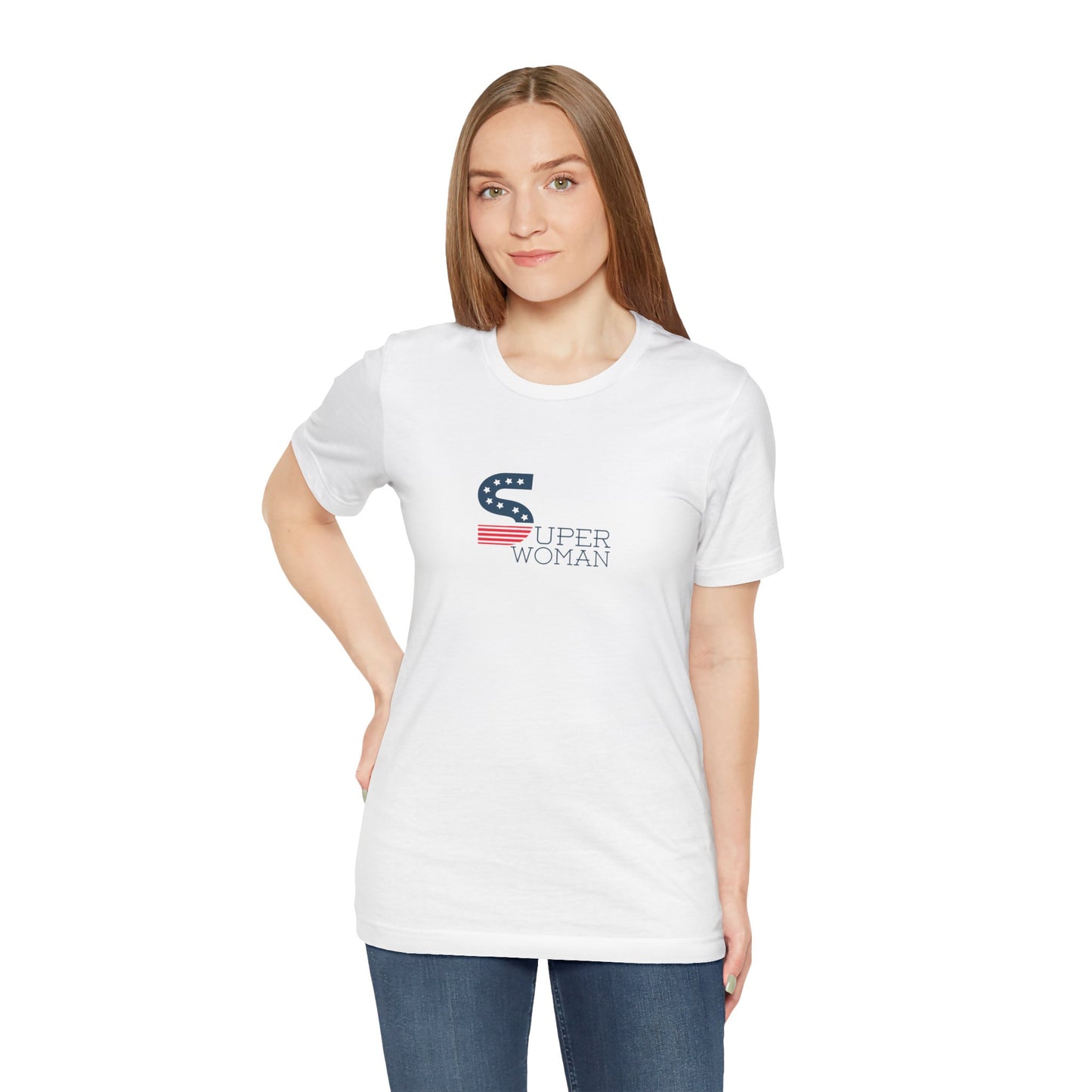 Patriotic Super Woman Jersey Short Sleeve Tee