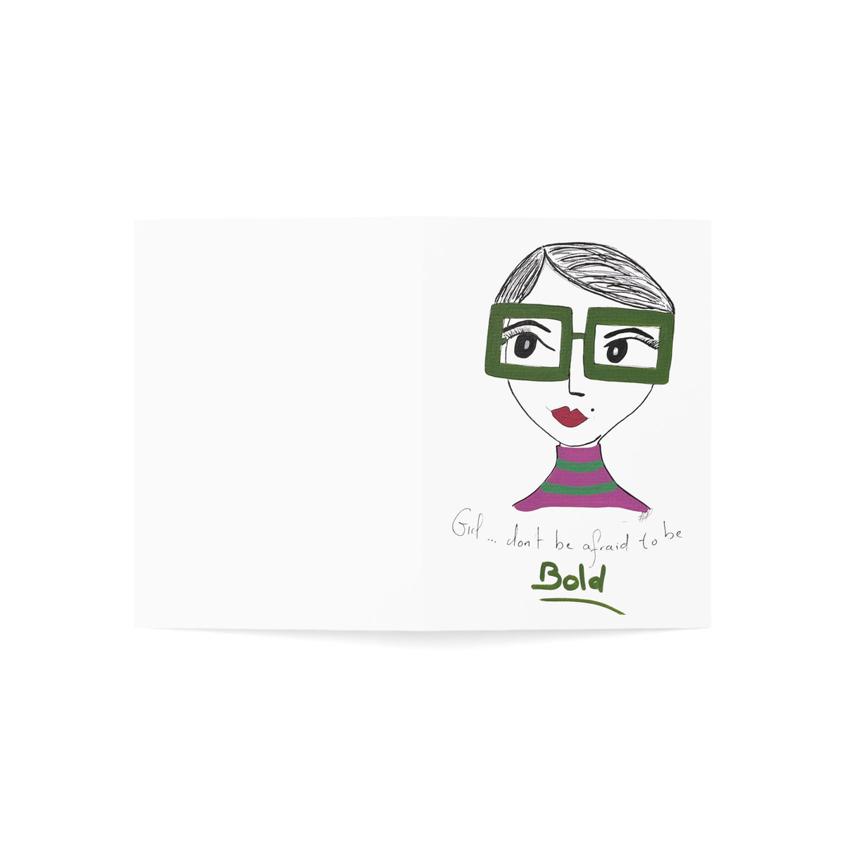"Girl, don’t be afraid to be Bold" SaySo Note - Pack of 10 Elegant Lined Cards