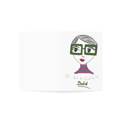 "Girl, don’t be afraid to be Bold" SaySo Note - Pack of 10 Elegant Lined Cards